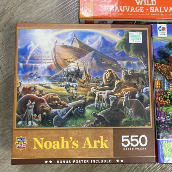 Puzzle Bundle 3 Pack‎ Noah’s Ark + Animals 550-1000 Pieces Animal Theme Ages 12+ - Picture 3 of 8